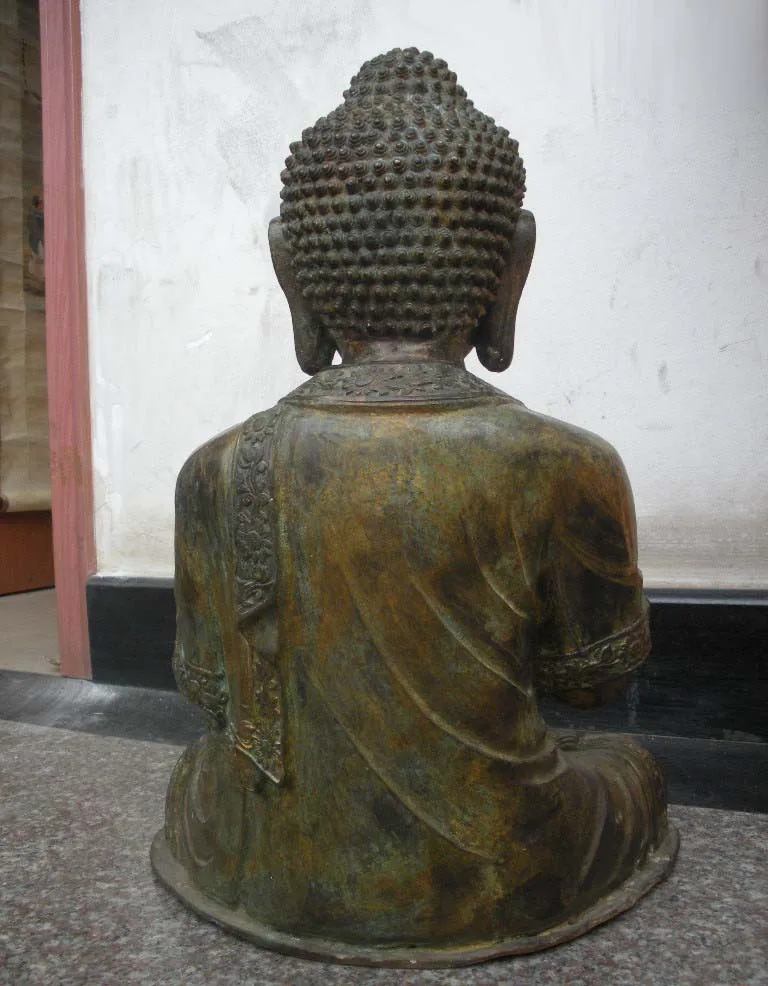 

Tibet Buddhism Fane old bronze Sakyamuni Buddha ancestors statue free shipping