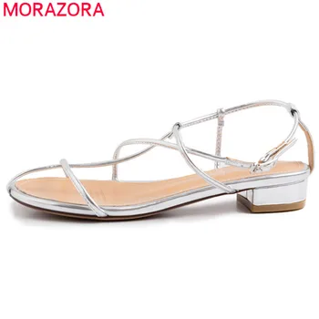 

MORAZORA 2020 new arrival women gladiator sandals concise summer shoes buckle fashion unique low heels casual beach shoes woman