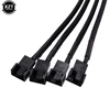 Hot sale Black Sleeved 4pin IDE Molex to 4-Port 3Pin/4Pin Cooler Cooling Fan Splitter Power Cable Environmental Connector Cables ► Photo 3/4