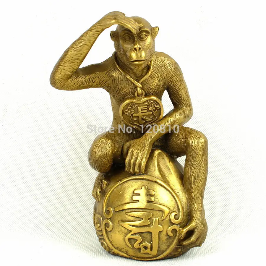 

Copper Monkey monkey crafts longevity peach dress furnishings health and longevity statue