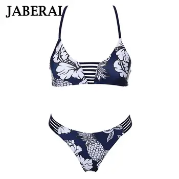 

JABERAI Floral Print Bikini Set Women Swimwear Bandeau Swimsuit Sport Bikinis Padded Bathing Suit Summer Beachwear Biquinis