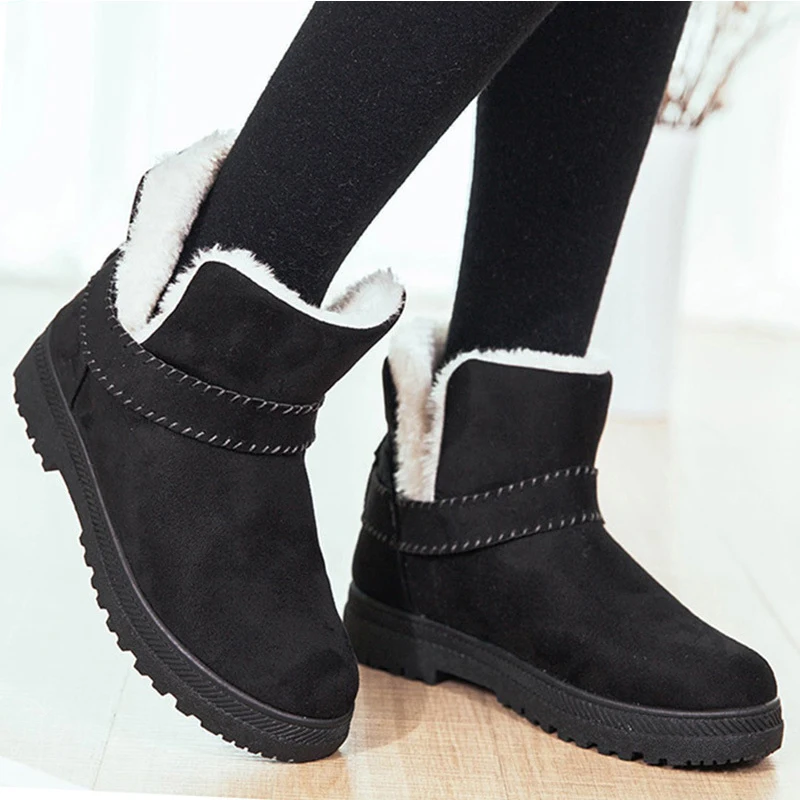 Г., женские ботинки модные зимние ботинки теплая зимняя обувь Новое поступление, женские ботильоны женская обувь - Цвет: Черный