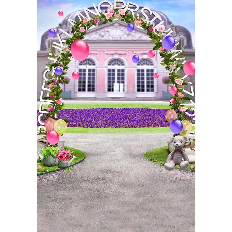 5x7ft Flowers Gate Wedding Church Entrance Chapel Washable No