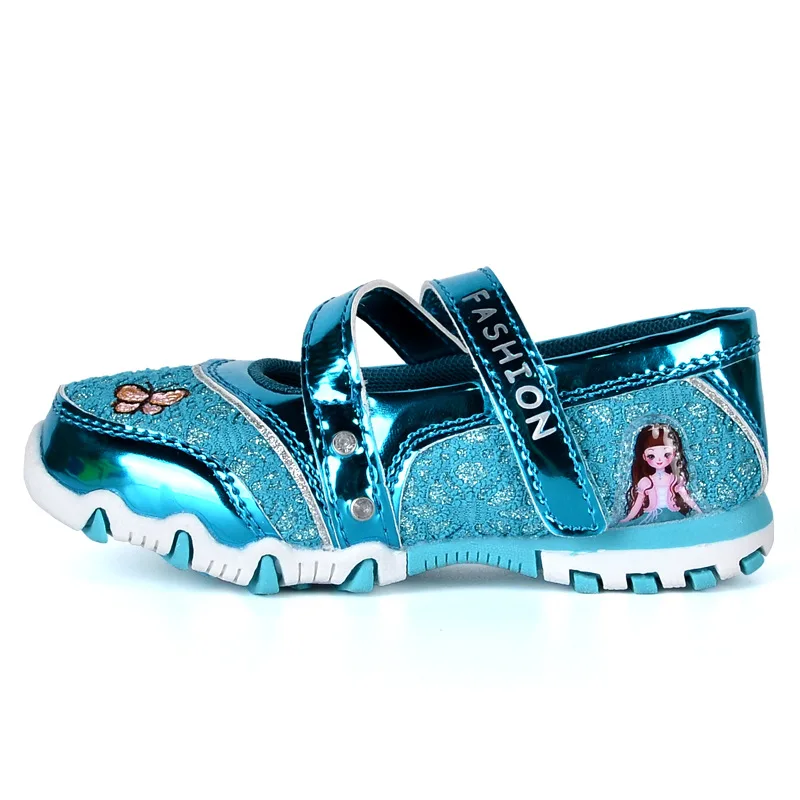 Children Casual Shoes Brand Girls Hook Shinning Sport Shoes Fashion Sandals Baby Hot Cartoon Sneakers Soft Princess Shoes
