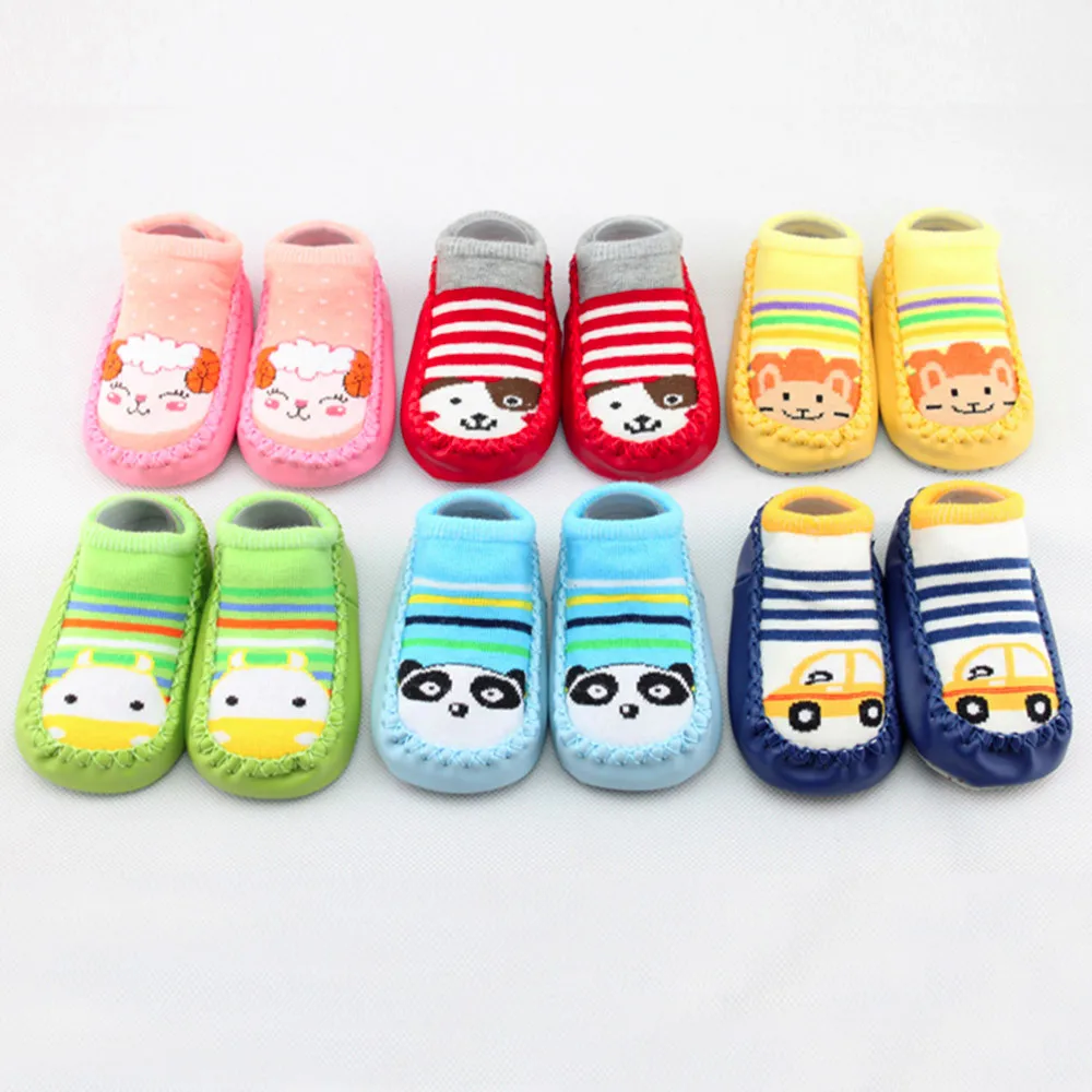 Newborn Baby Cartoon Toddler Baby Girl Boy Anti-Slip Socks Slipper Shoes Boots T
