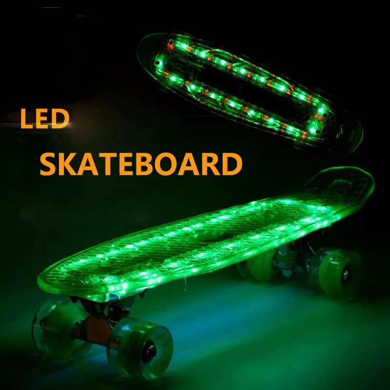 4 Wheels Children Skate Board with LED lights, New Designed Child Skateboard