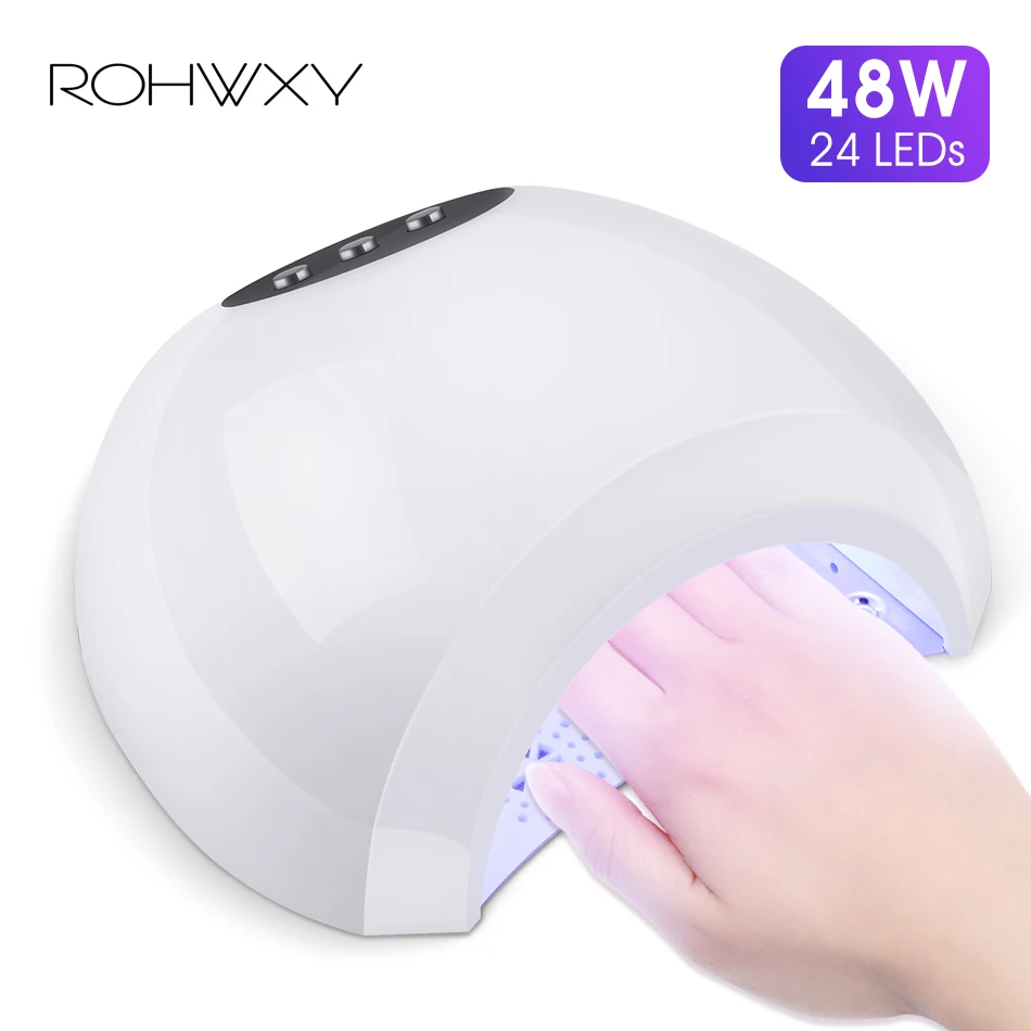 

ROHWXY 48W UV LED Nail Lamp Professional Sunlight Nail Gel Polish Dryer Uv Ice Lamp Curing Dry Nail Gel Manicure For Nail Art