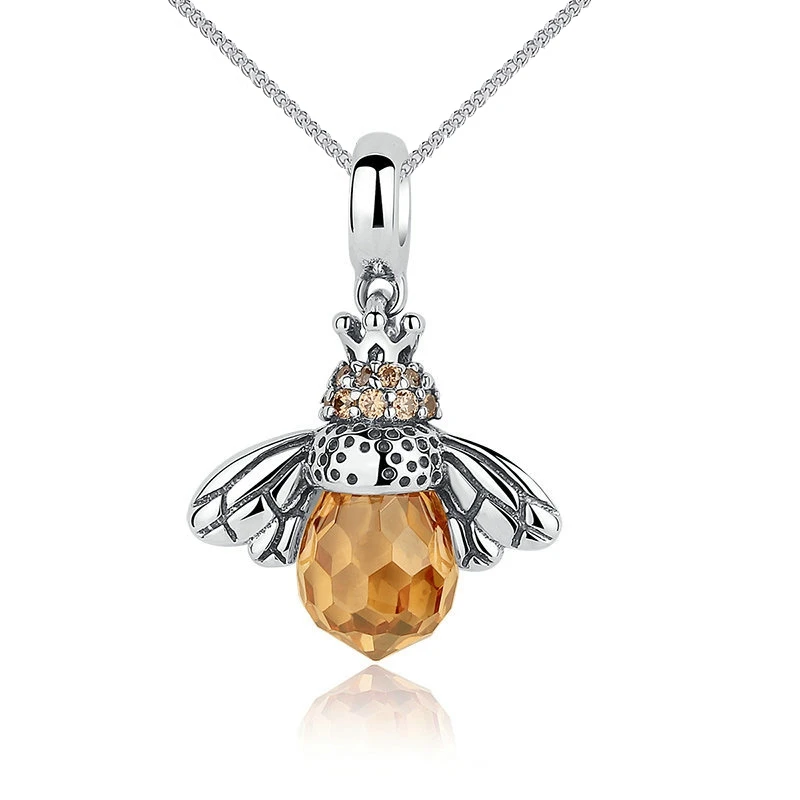 

H:HYDE High Quality Lovely Yellow Crystal Bee Pendant Necklace Cute Animal Pendant Necklace For Women