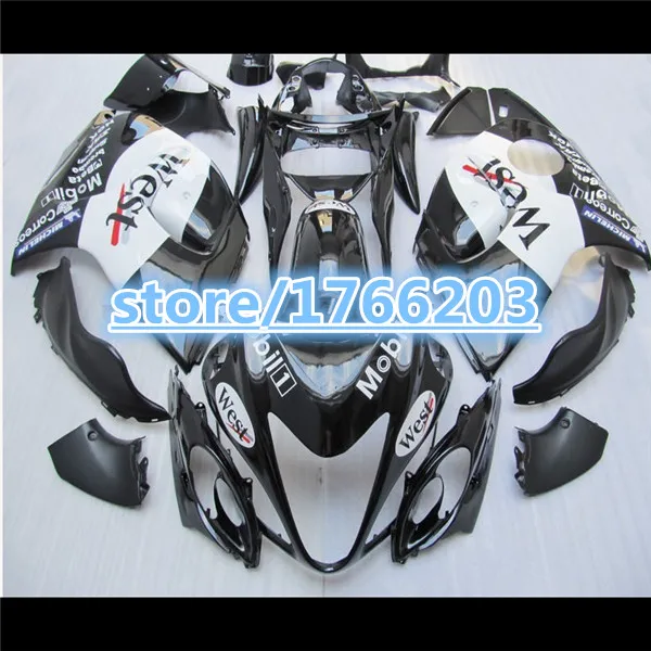 

White black ABS Fairings For A Hayabsa GSXR1300 08 09 GSX-R1300 GSXR1300 2008 2009 abs fairing kits Ning