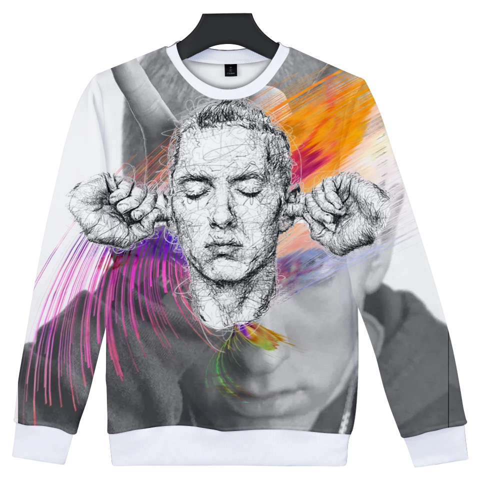 Толстовка LUCKYFRIDAYF EMINEM с 3D принтом и капюшоном свитшот весна/осень для