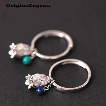 

925 Silver Ring Lapis Lazuli Jewelry Vintage Minimalism Girlfriend Mother 's Day Gift Anillos Cincin Haut Femme Rings for Women