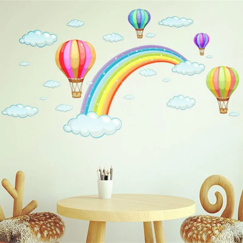 

1PC 3D Cartoon Rainbow Vinyl Wallpaper Kids Bedroom Living room decoration Nursery Decals Home Decor