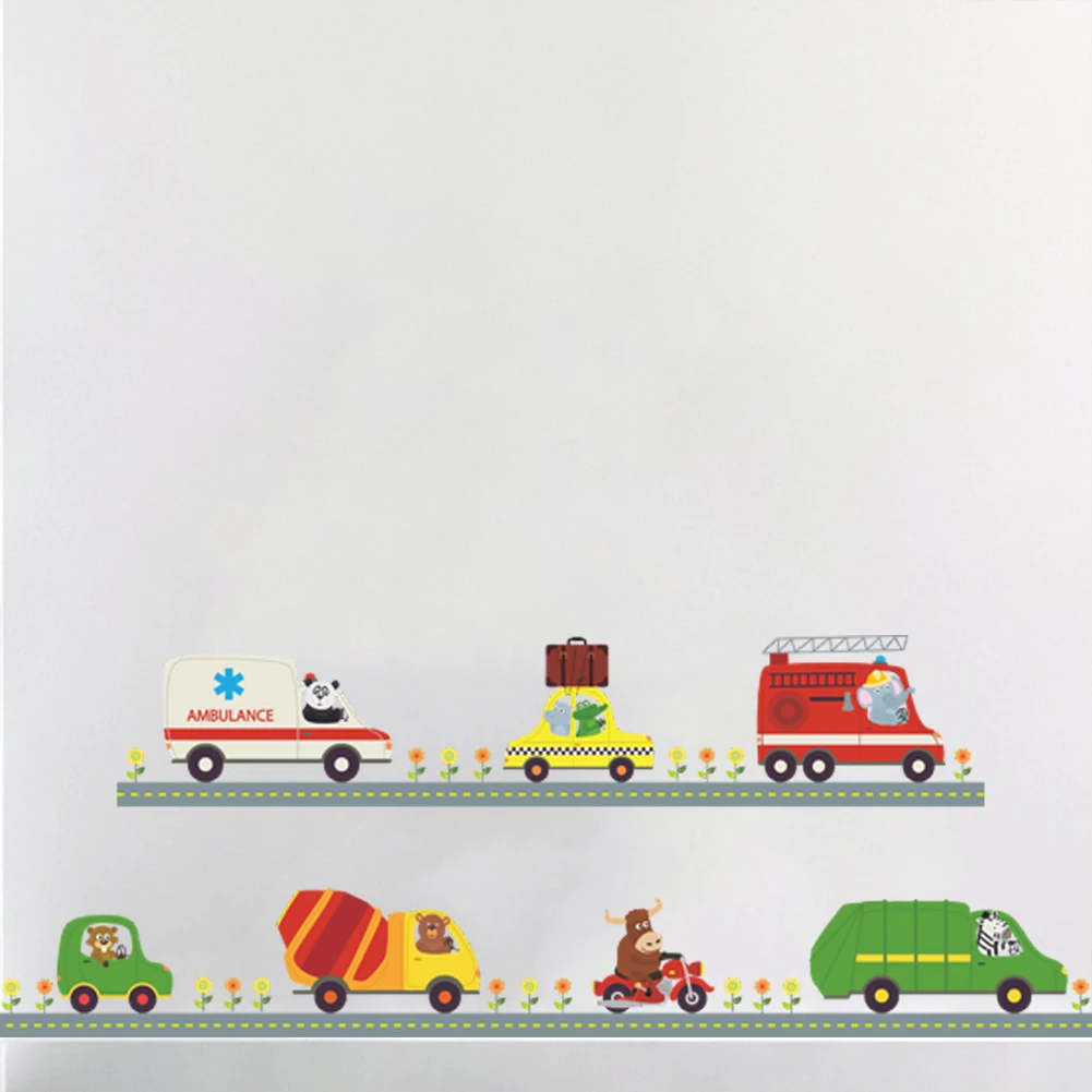 cartoon cars child room wall stickers for kids room boy bedroom wall decals window poster 3d car wall sticker wallpaper