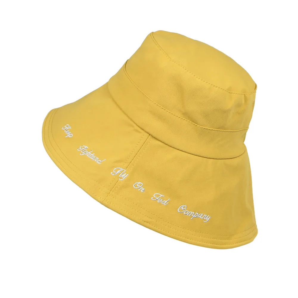Fisherman Hat Lady Spring Summer Korean Letter Embroidery Hat Hiking Climbing Hunting Fishing Outdoor Sunscreen Fishing Hunting