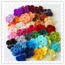 100 шт./партия, цветные хлопковые вязанные крючком цветы, декоративные цветы, венки для рождественского фестиваля, праздничного декора