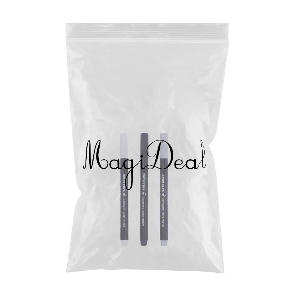 3Pcs/Set 2mm Fabric And T-Shirt Liner Permanent Fabric Maker Pens for Name Tags Label Garments Bag Textile Paint DIY