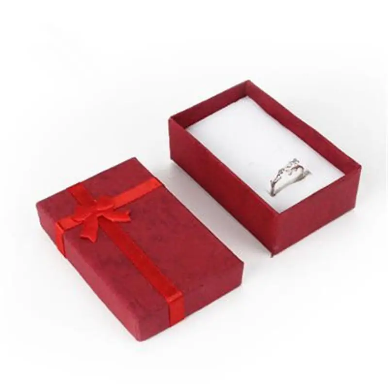Романтические ювелирные изделия Подарочная коробка кулон Чехол Дисплей для серьги ожерелье кольцо часы Красота коробка ювелирных изделий - Цвет: Красный
