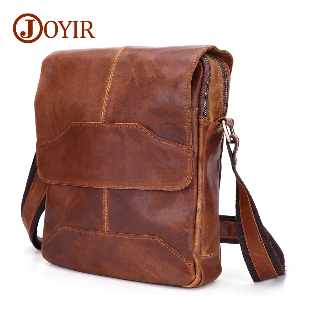

JOYIR Genuine Leather Brand Shoulder Bags Designer Men Crossbody Bag Cowhide Shoulder Bag Vintage Small Leather Handbag For Man