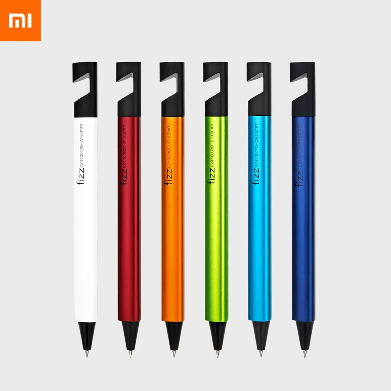 

new xiaomi multifunctional Mobile phone holder gel pen 0.5mm black refill writing Smoothly for Work entertainment 6 colors