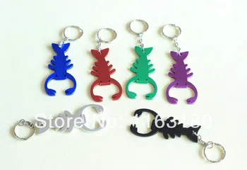 

24Pcs/lot good quality Lobster Metal Bottle Opener Can opener with Keyring Keychain Promotional Gift--Free shipping