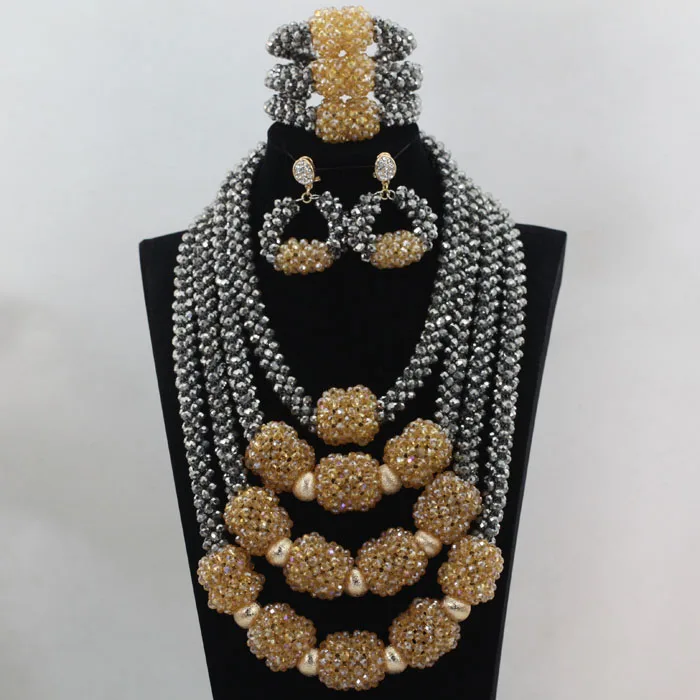 Модное детское розовое украшение с коралловыми бусинами комплекты Нигерийский Африканский Свадебный/женский ожерелье бижутерия с бусинками комплект CJ838 - Окраска металла: h