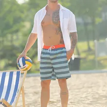 Мужская одежда, пляжные шорты для путешествий, летние мужские пляжные шорты для серфинга, бермуды, пляжные шорты с принтом, быстросохнущие пляжные шорты Feb6