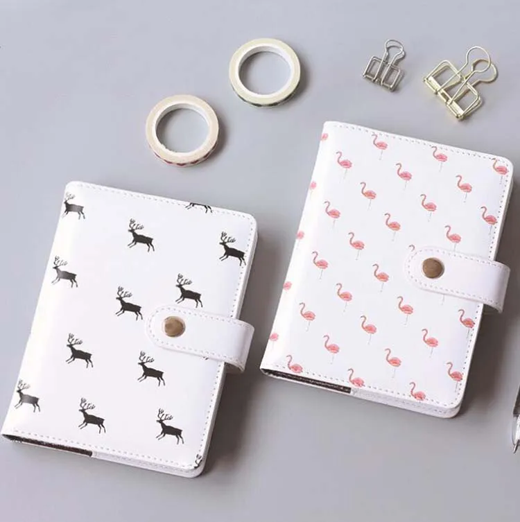 

Creative Flamingos Notebook A6 PU Handbook Planner Lovely Cartoon Journal