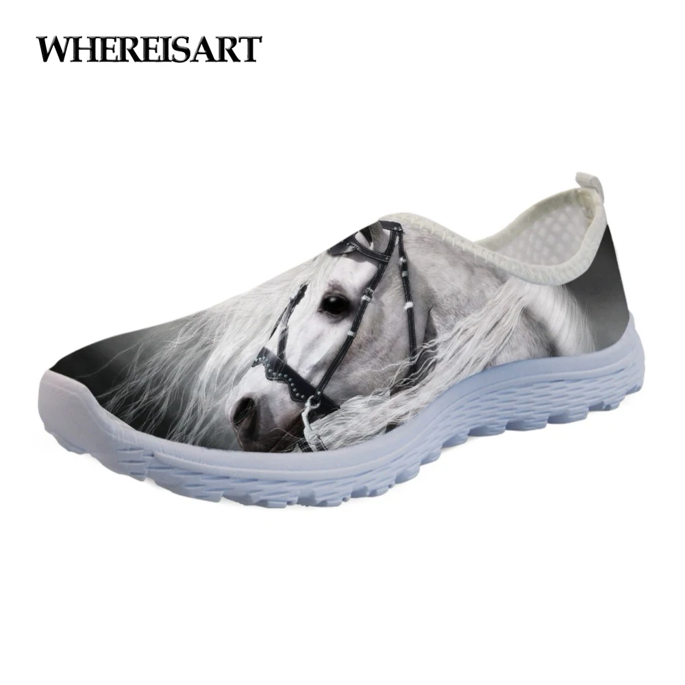 

WHEREISART Crazy Horse Women's Flats Shoes Summer Female Light Comfortable Casual Women Sneakers Ladies Beach Loafers Mesh 2018