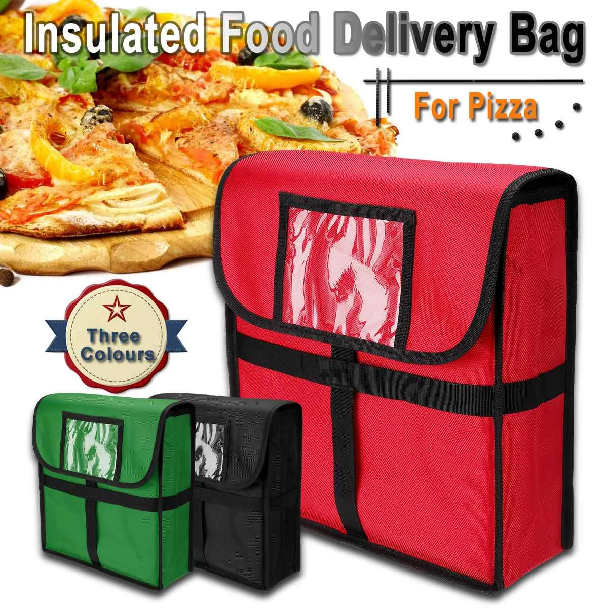

11Inch Insulated Moisture Free Pizza Boxes Delivery Bag Pizza Food Delivery Bag Storage with Aluminium Foil 3 Color
