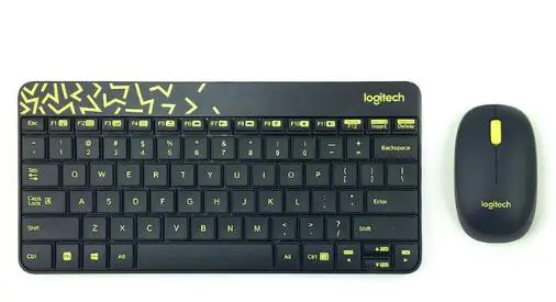 Черный Беспроводная клавиатура-Мышь logitech MK240 Nano, комбинированный игровой ноутбук, геймер, водонепроницаемый эргономичный мини-набор - Цвет: Черный