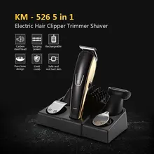 Kemei KM-526 5 в 1 Электрический моющийся триммер для волос титановая машинка для стрижки бороды бритва для мужчин Инструменты для укладки станок для бритья для парикмахера