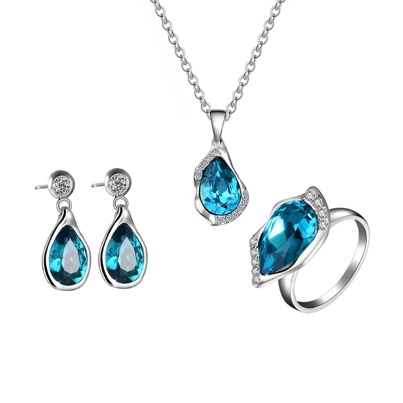 Necklace Earrings Ring Sets Bride Wedding Women Jewelry Luxury Elegant Pendant Popular Style | Украшения и аксессуары