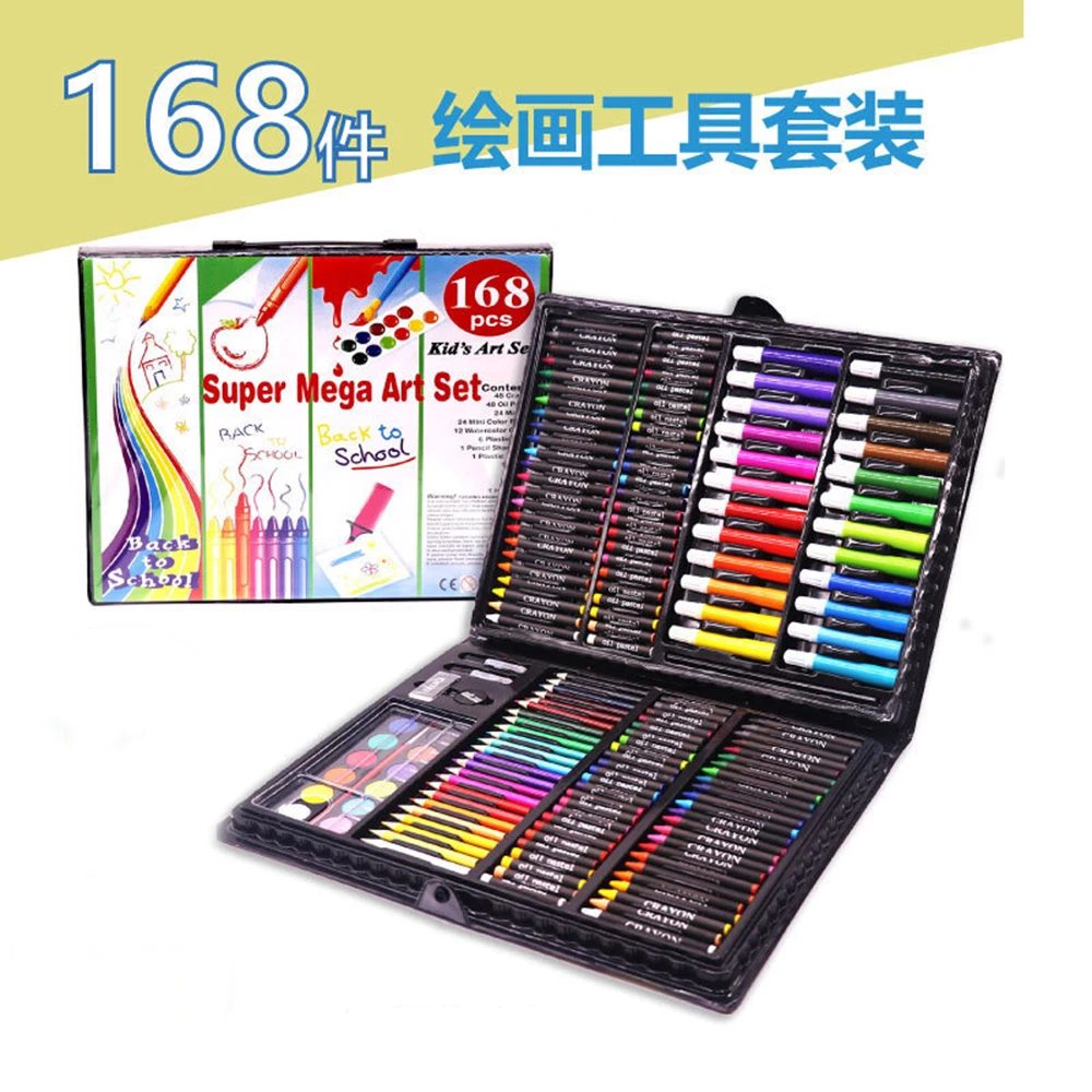 Download 168pcs Drawing Pen Art Set Kit Painting Sketching Color Pencils Crayon Oil Pastel Water Color ...