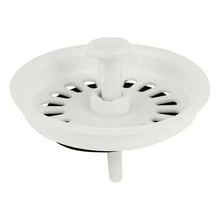 Food Waste Stopper Spin Lock Sink Drain Strainer 3.1" Dia White Black Plastic