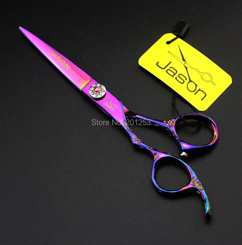 

6.0Inch JASON Left Hand Cutting Scissors,JP440C Hair Shear for Barbers Plum Flower Handle Scissors with Diamond,1pcs LZS0485