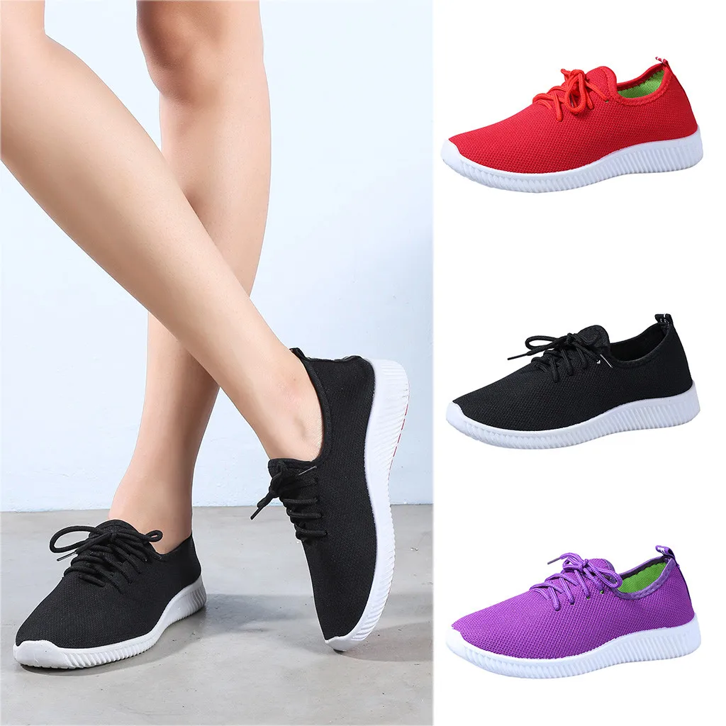 

Women's flat shoes outdoor solid round head breathable casual shoes soft casual flat shoes sneakers lightweight shoes schuhe@py