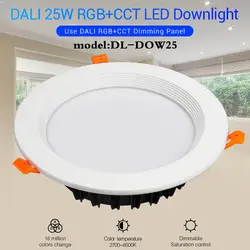 MiBOXER DL-DOW25 DALI 25 W RGB + CCT крытый светодиодный светильник AC100-240V 2700 K ~ 6500 K совместимый с DALI панель Диммируемый диапазон 0 ~ 100%