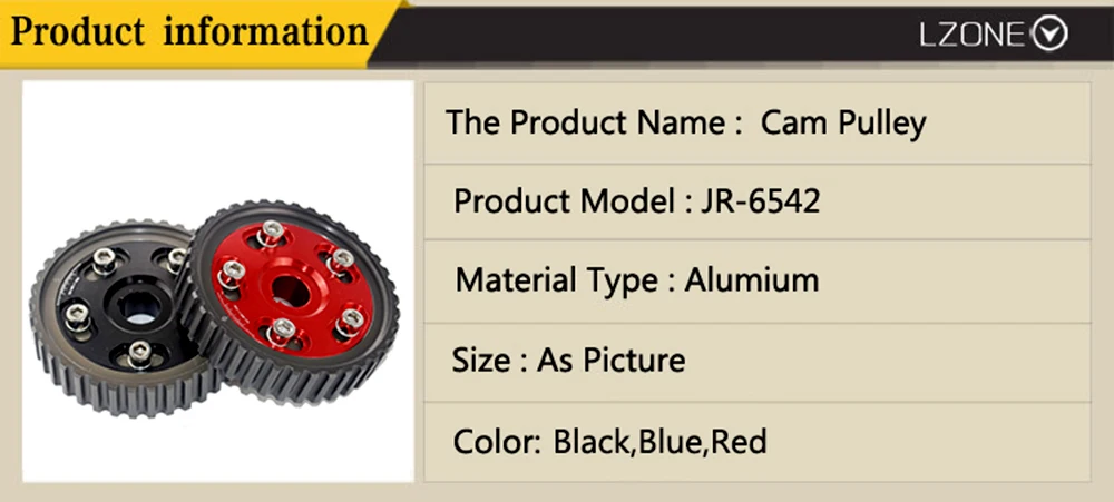 LZONE-1 шт. Регулируемая кулачковая Шестерня s шкив кулачковая Шестерня из сплава для Honda SOHC D15/D16 D-SERIES двигатель JR6542