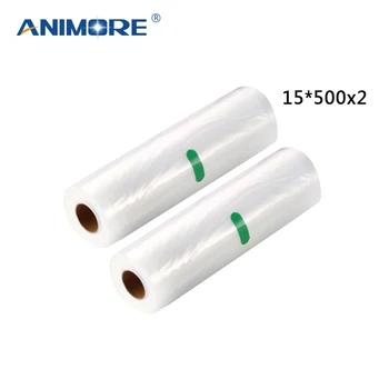 

ANIMORE Vacuum Packaging Rolls 15x500 Vacuum Heat Sealer Food Saver Bags Food Storage Bags 2 Rolls Food Storage Bags