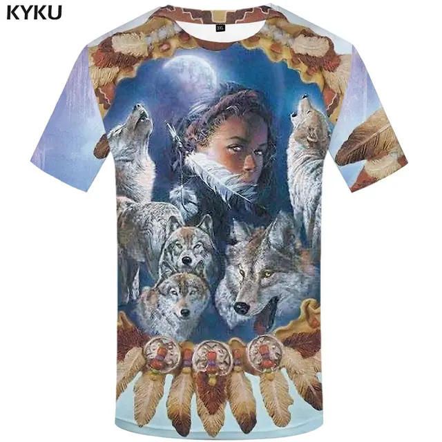 KYKU Horse T-shirt Men White Indians Tshirt 3d Animal Printed Tshirt Hip Hop Tee Funny Summer Anime Mens Clothing Streetwear Top