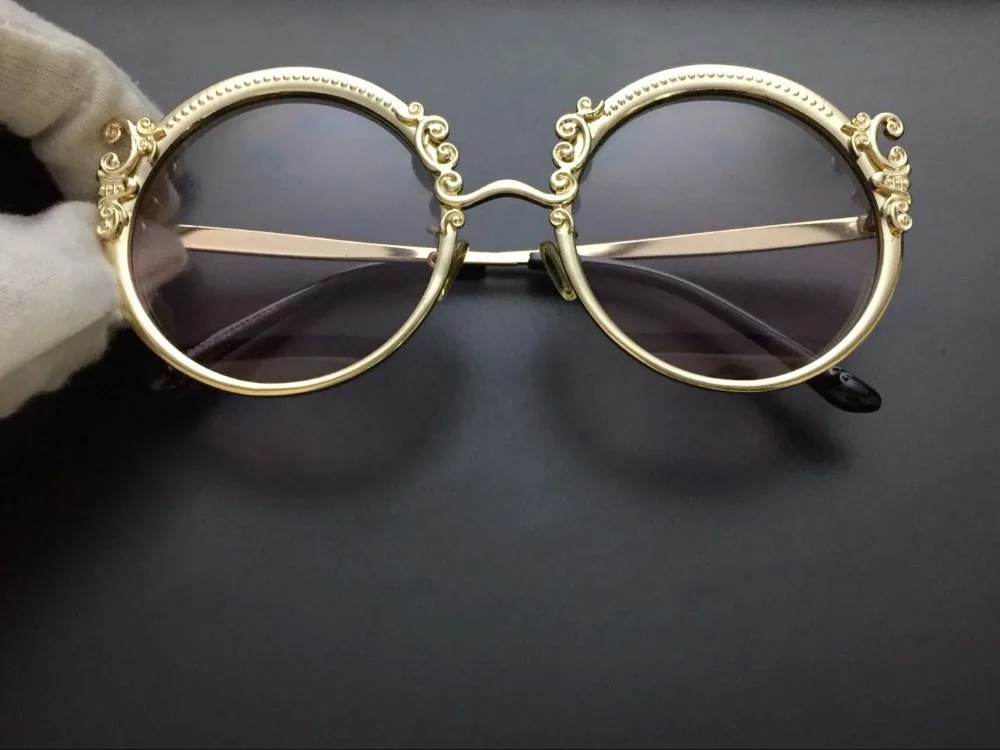 Круглые женские солнцезащитные очки, лето, роскошные брендовые Модные солнцезащитные очки, металлическая оправа, большие очки, дизайнерские, Lunette soleil femme UV400