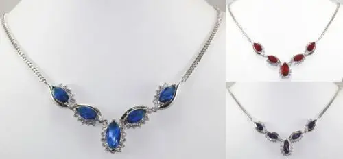 

Jew3108 4 color-noblest red/purple/blue zirconia 18KGP necklace pendant can choose