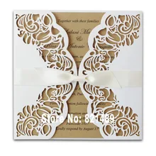 Белый цвет приглашение на свадьбу, уникальная Заказная печать свадебные пригласительные открытки-набор из 50