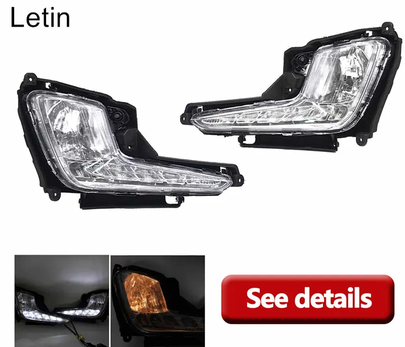 Letin For KIA rio k2 DRL LED daytime running light Head lamp With