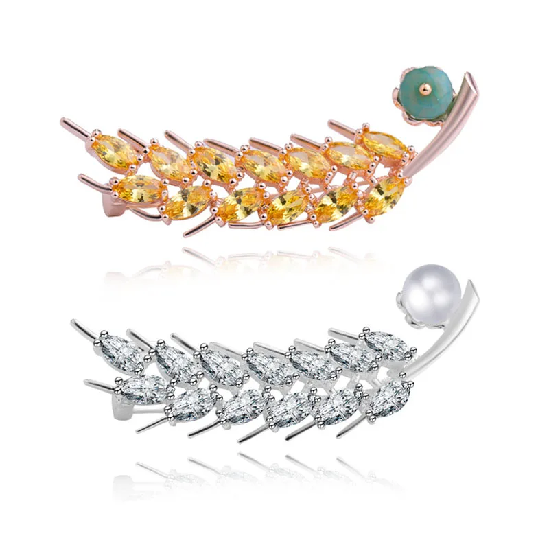 

High-Grade Metal Retro Gold And Silver Wheat Brooch Versatile Fashion Pin Badge Clothing Accessories Exquisite Birthday Gifts
