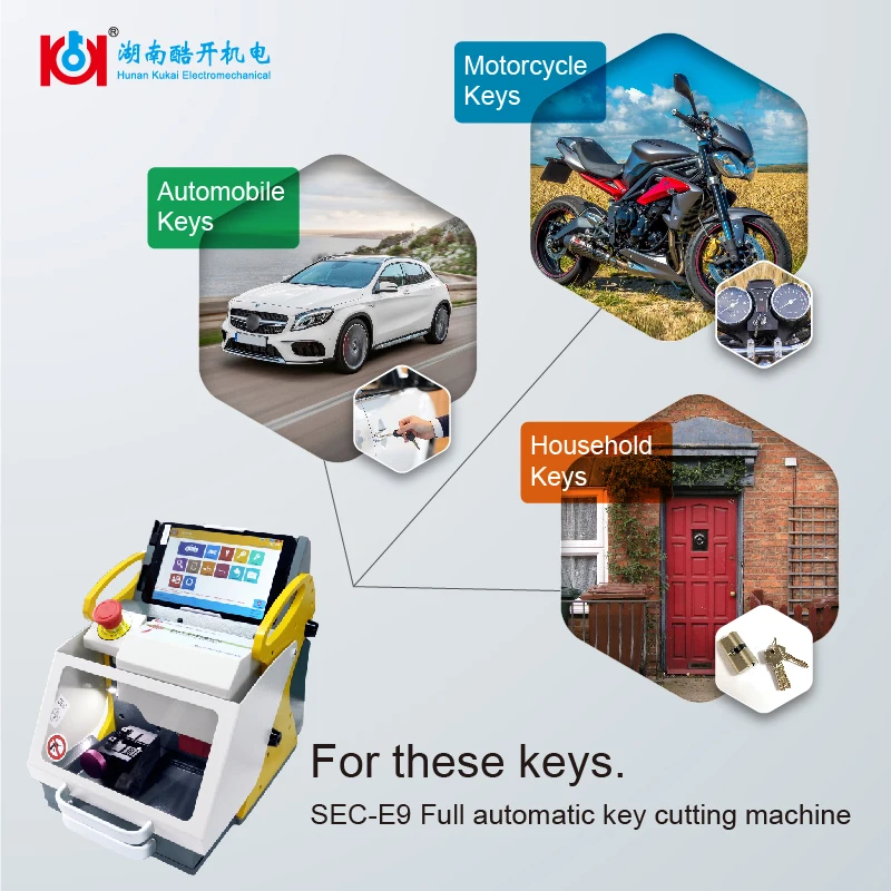 Kukai Высокая безопасность машина для резки ключей SEC-E9 дубликат ключа кодовая машина для автомобилей новые слесарные инструменты поставщиков горячие продажи