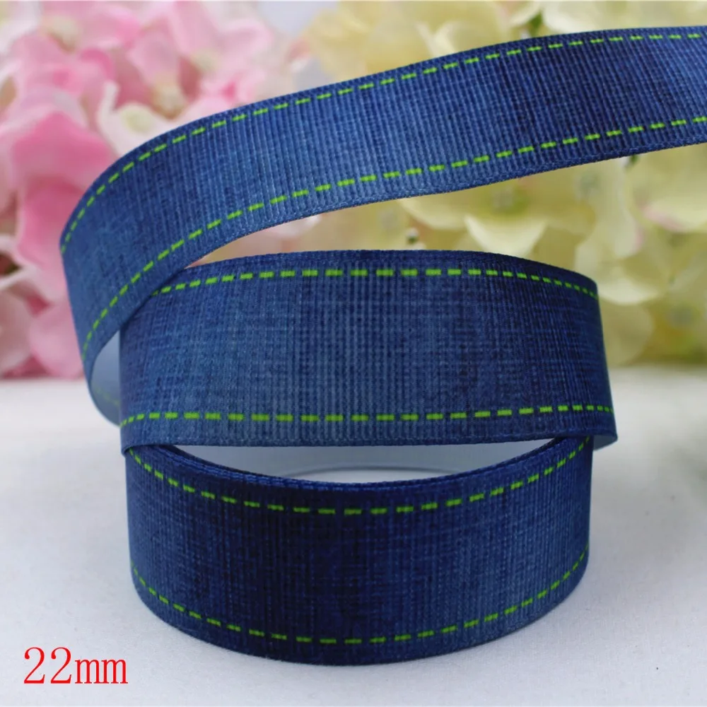 

165716,(7/8")22mm 10yard/lot dotted line Ribbons Thermal transfer Printed grosgrain Wedding Accessories DIY handmade material