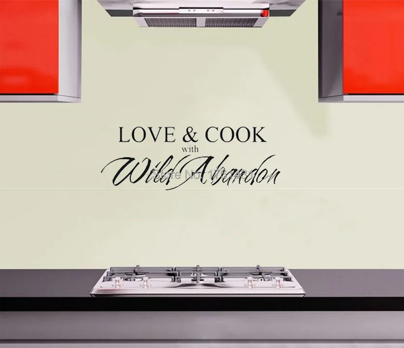 Amour Et Cuire Avec Abandon Sauvage Decoration De La Maison Mur Art Stickers Salon Papier Peint Cuisine Wall Sticker Citation Wall Sticker Kitchen Wall Stickerswall Sticker Quotes Aliexpress