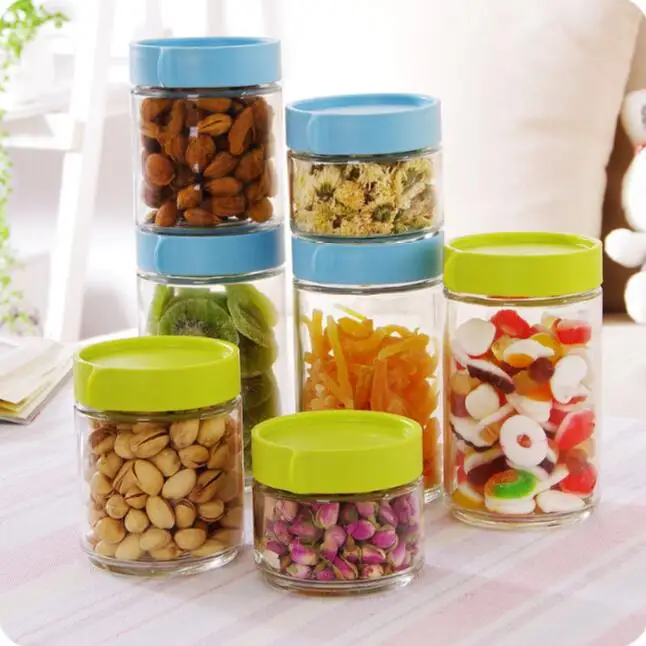 Glass Jar Dried Fruit Grains Plastic Tank Household Transparent Sealed