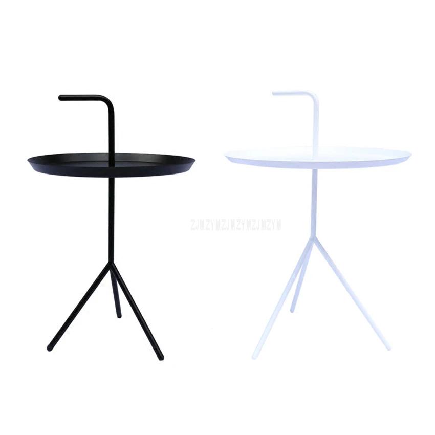 Креативный Мини Круглый Чайный журнальный столик в скандинавском стиле, металлический современный минималистичный домашний Железный столик для спальни, маленькая прикроватная тумбочка с ручкой